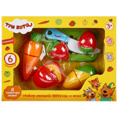 Набор овощей фруктов и ягод + нож + доска ТРИ КОТА Играем вместе B847982-R2