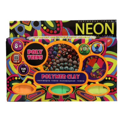Набор полимерной глины для лепки TM "Poly Teens" Neon