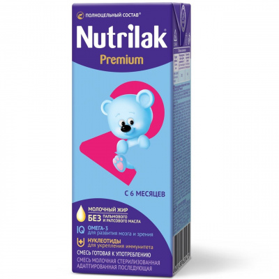 Смесь NUTRILAK Premium 2 молочная готовая стерилизованная 200 мл*