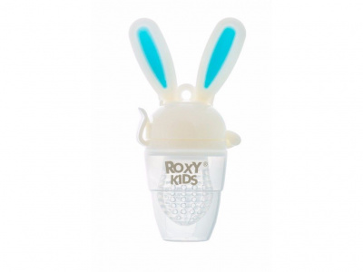 Набор для прикорма малышей Bunny Twist с силиконовой сеточкой голубой Roxy Kids