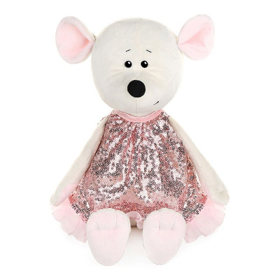 Мышка Мила в Розовом платье Maxitoys 28 см