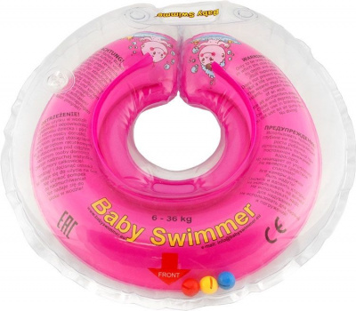Круг на шею Baby Swimmer полуцвет+ внутри погремушка 6-36 кг 0-36 м