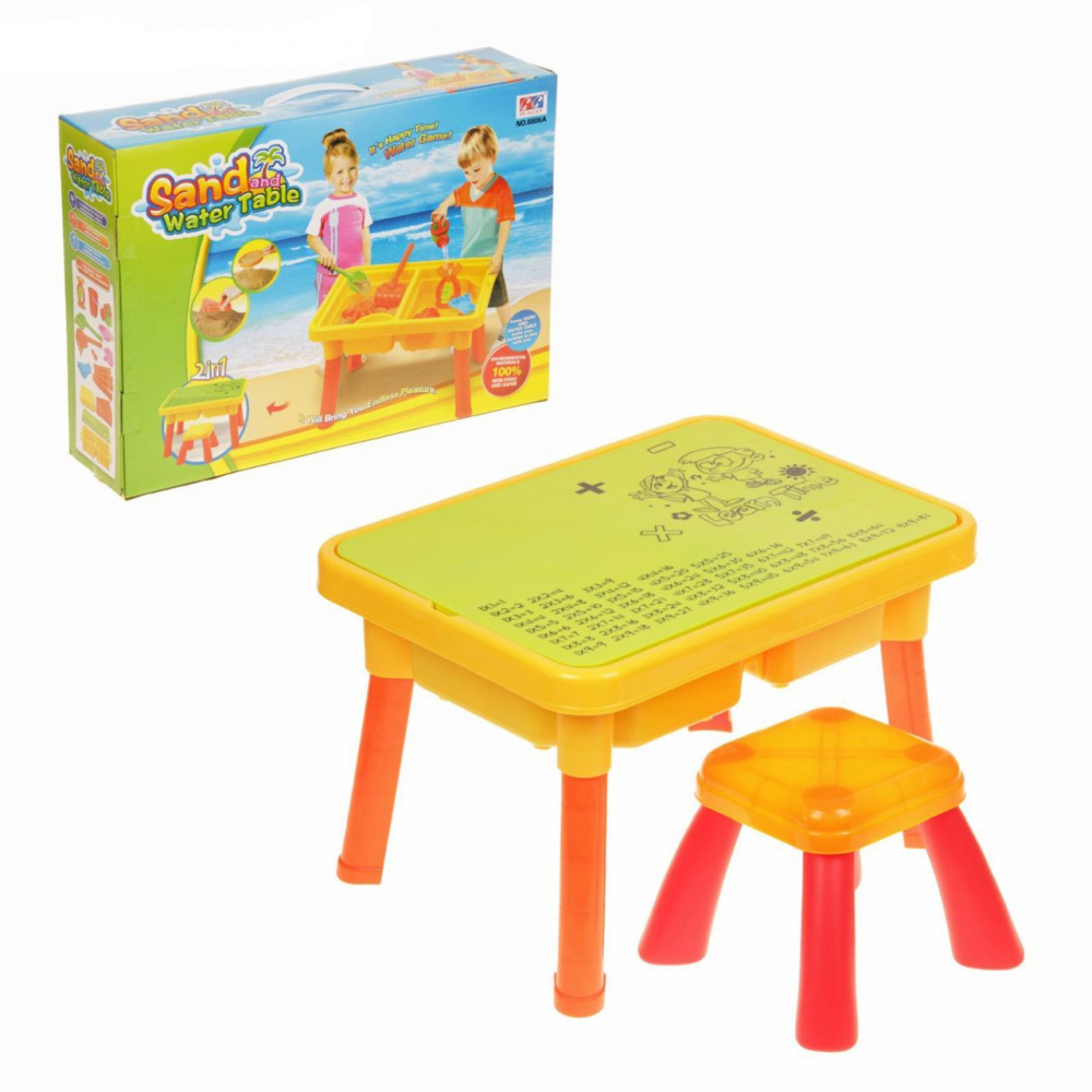 Стол с крышкой,стулом для игр с песком и водой"Водяная круговерть" Hualian Toys