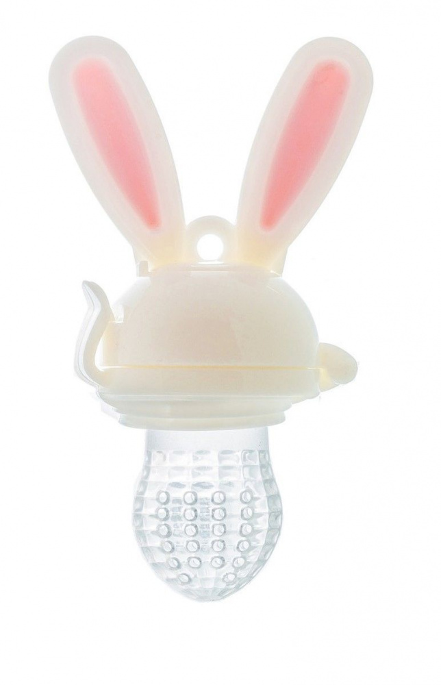 Набор для прикорма малышей Bunny Twist с силиконой сеточкой. Розовый