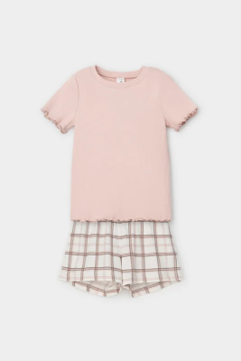 Пижама Crockid дымчатая роза шотландская клетка