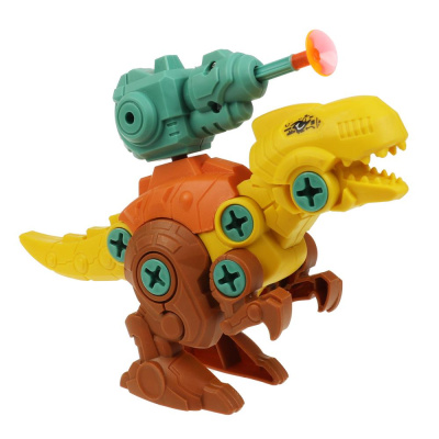 Конструктор с отвёрткой  динозавр С ПУШКОЙ, 23 дет. Город мастеров 