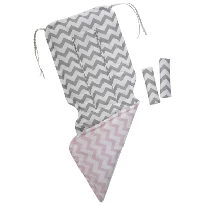 Матрац в прогулочную коляску универсальный Зиг Заг Серый/Розовый*