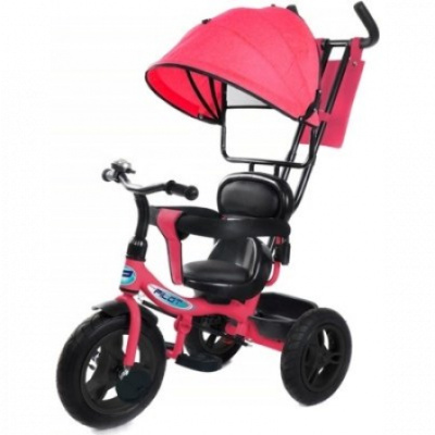 Велосипед PILOT 3-х колес Поворотное сиденье, надувные колеса 12 розовый