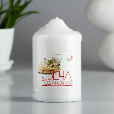 Свеча-цилиндр, 7×12 см, белая