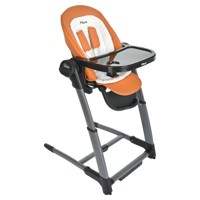 Стул для кормления 3 в1 электрокачели/стул/бустер Triola,рама черн.,Ocher/ОхраОранж PITUSO  