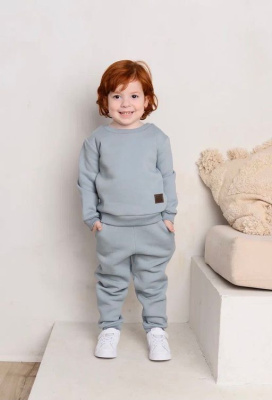 Свитшот+брюки Carrot серо-голубой