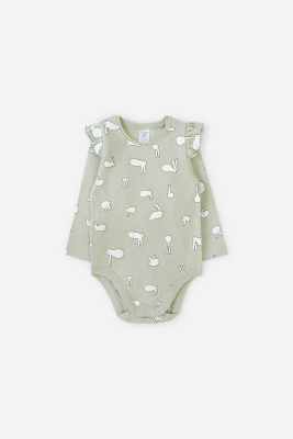 Полукомбинезон Crockid смешные зайки на темно-оливковом