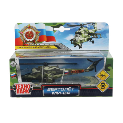 Модель металл ВЕРТОЛЕТ, 15 см, откр. каб., подв..дет., инерц., кор. Технопарк в кор.2*24шт