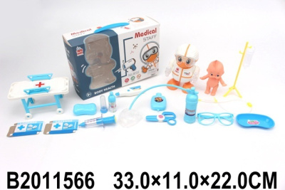 Набор Доктор свет. и звук. эффекты, робот и пупс в комп