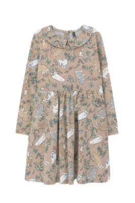 Платье для девочки Crockid темно-бежевый зайчики к527