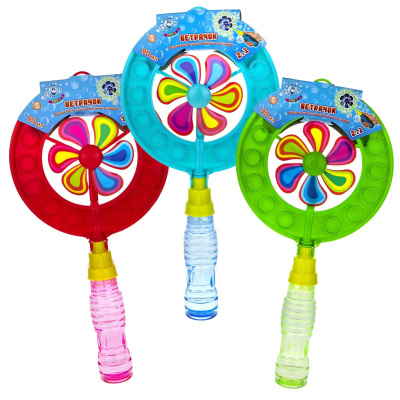 1TOY Мы-шарики! мыл. пуз. с ветрячком (венчик, лоток, жидкость), 90 мл, (17*33 см) 