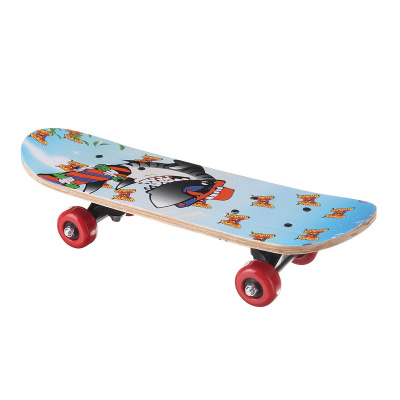 Скейтборд деревяный маленький с принтом PVC без света стойка пластмасса 608Z 60х15см