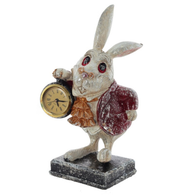 Фигурка декоративная "Кролик" с часами (LR44x1), L13 W13 H28 см