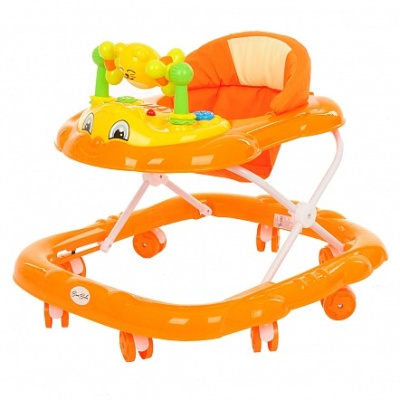 Ходунки ДРУЖОК (8 колес,игрушки,муз) 70*60*57 ORANGE Оранжевый BAMBOLA *