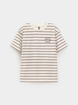 Футболка для мальчика Crockid суровый бразильский дуб полоска к656