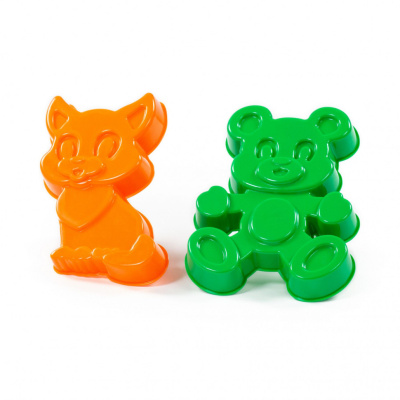 Формочки 2шт /котенок+медведь/ П-Е /