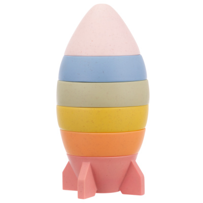 Пирамидка "Ракета" ПВХ, 6 элементов, размер: 15,8*7,6 см, в/к 8,1*8,1*16,3 см