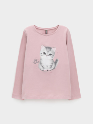 Лонгслив для девочки Crockid розовый лед к601