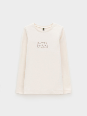 Лонгслив для девочки Crockid молочный 1005 к662