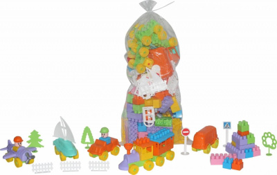 Конструктор Строитель 178 элементов в пакете