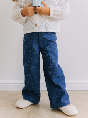 Джинсы с сердечками MIMILAV синий