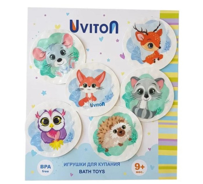 Набор для купания на присосках Лесные животные 6шт Uviton