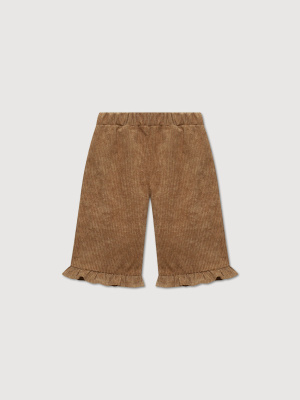 Вельветовые брюки с рюшками MIMILAV кэмел