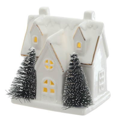 Фигурка декоративная Домик с подсветкой (2хLR44), L8 W6 H9 см
