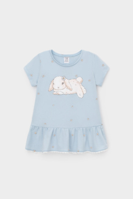 Блузка для девочки Crockid голубой любимые ромашки к563