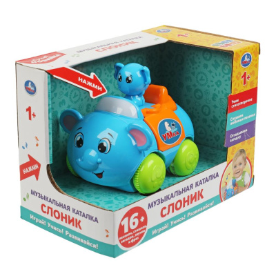 Музыкальная каталка слоник Шаинский музыка Умка 