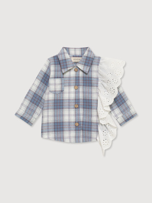 Рубашка с воланом MIMILAV голубой