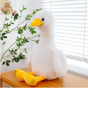 Гусь пушистый 35 см белый