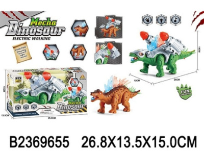 Динозавр на бат., свет. и звук. эффекты, размер: 12*26*14 см, 2 вида в ассортименте, в/к 26,8*13,5*1