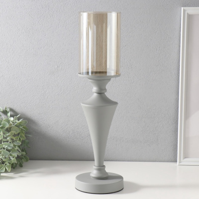 Металлический подсвечник на 1 свечу Ферзь d=9 см, 12×12×42.5 см