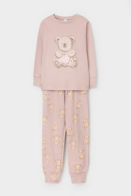 Пижама Crockid кофейный медвежонок с бантиком