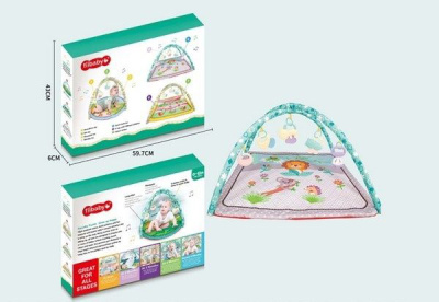 Коврик игровой развивающий, 2 цв. в ассорт., 5 подвесок,  в/к 59,7*6*43 см
