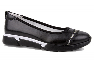 Туфли для девочки Kapika черный-белый