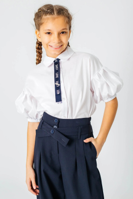 Блузка школьная для девочки COLABEAR белый