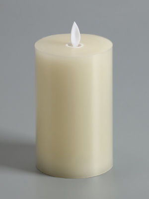 Светодиодная свеча восковая «Белая», 15×7 см, от батареек АААx3, свечение тёплое белое