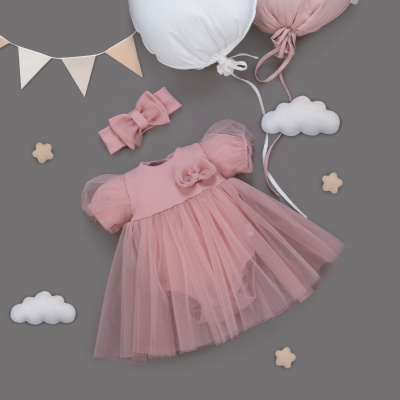 Платье-боди с повязкой на голову Стелла сухая роза