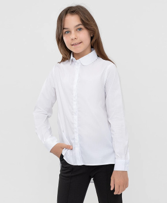 Блузка школьная с длинным рукавом для девочки Button Blue