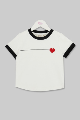 Футболка с коротким рукавом для девочки Deloras молочный