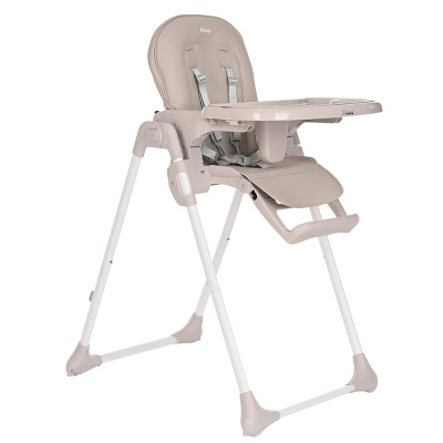 Стул для кормления Olimp Light Grey/Светло-серый, ECO-кожа,вкладыш PITUSO  
