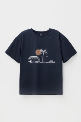 Футболка с коротким рукавом для мальчика Crockid индиго к452