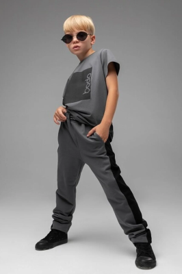 Брюки Bodo серый-черный